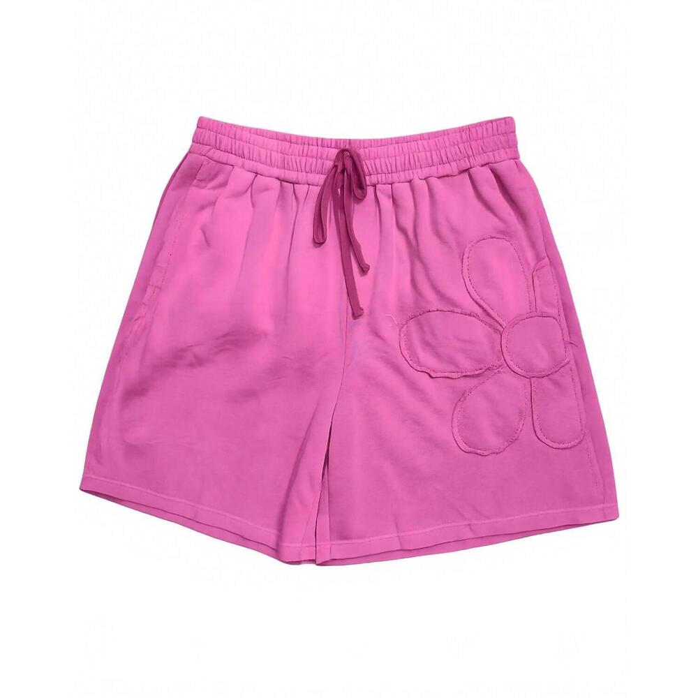 NEW EASEL girl's hadley hawthorn flower patch detail shorts in pink